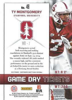 2015 Panini Contenders Draft Picks - Game Day Tickets #48 Ty Montgomery Back