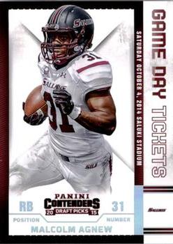2015 Panini Contenders Draft Picks - Game Day Tickets #58 Malcolm Agnew Front