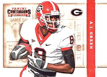 2015 Panini Contenders Draft Picks - Old School Colors #1 A.J. Green Front