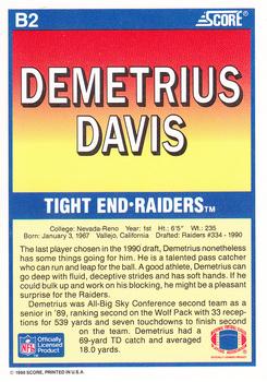 1990 Score - The Final Five #B2 Demetrius Davis Back