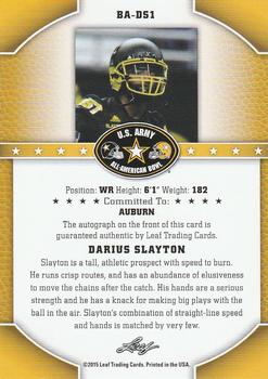 2015 Leaf Army All-American Bowl - Autographs Silver #BA-DS1 Darius Slayton Back