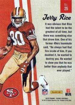 2015 Score - Gridiron Heritage #25 Jerry Rice Back