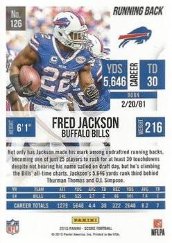 2015 Score - Scorecard #126 Fred Jackson Back