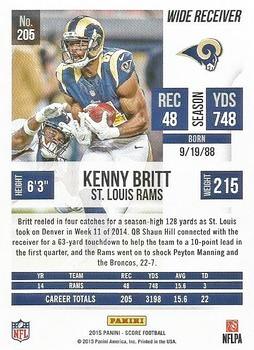 2015 Score - Scorecard #205 Kenny Britt Back