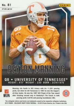 2015 Panini Prizm Collegiate Draft Picks - Prizms Red Power #81 Peyton Manning Back