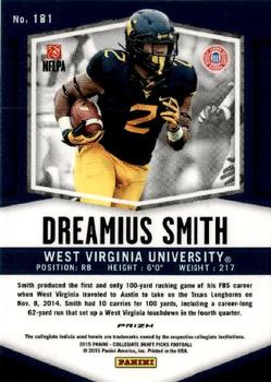 2015 Panini Prizm Collegiate Draft Picks - Prizms Red Power #181 Dreamius Smith Back