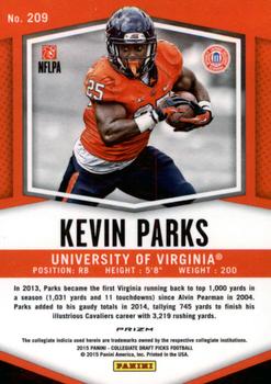 2015 Panini Prizm Collegiate Draft Picks - Prizms Red Power #209 Kevin Parks Back