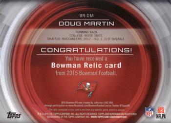 2015 Bowman - Relics Gold #BR-DM Doug Martin Back