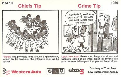 1989 Kansas City Chiefs Police #2 Irv Eatman Back