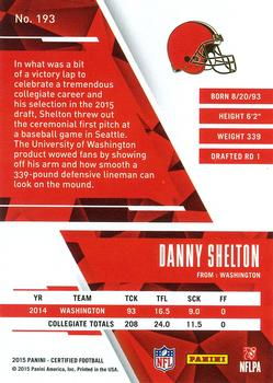 2015 Panini Certified #193 Danny Shelton Back