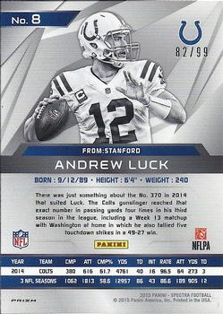 2015 Panini Spectra #8 Andrew Luck Back