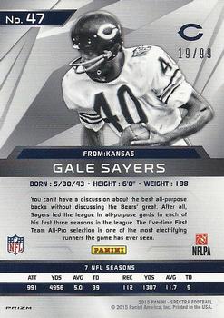 2015 Panini Spectra #47 Gale Sayers Back