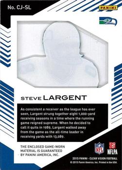 2015 Panini Clear Vision - Clear Vision Jersey #CJ-SL Steve Largent Back