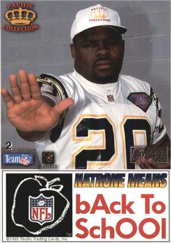 1995 NFL Properties Back to School #2 Natrone Means Back