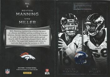 2015 Panini Playbook #9 Peyton Manning / Von Miller Back