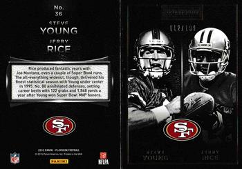 2015 Panini Playbook #36 Steve Young / Jerry Rice Front