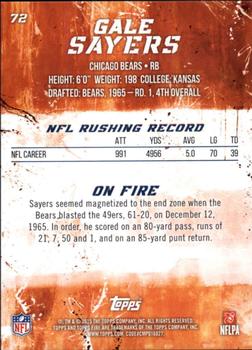2015 Topps Fire #72 Gale Sayers Back