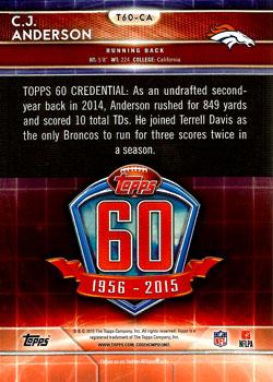 2015 Topps - 60th Anniversary #T60-CA C.J. Anderson Back