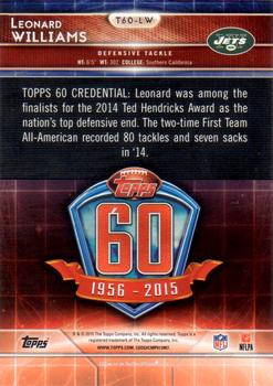 2015 Topps - 60th Anniversary #T60-LW Leonard Williams Back