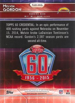 2015 Topps - 60th Anniversary #T60-MG Melvin Gordon Back