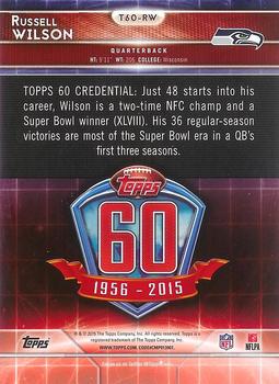 2015 Topps - 60th Anniversary #T60-RW Russell Wilson Back