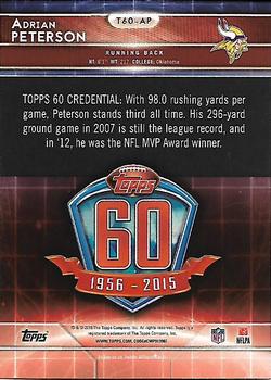 2015 Topps - 60th Anniversary #T60-AP Adrian Peterson Back