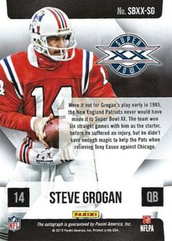 2015 Panini Certified - Super Bowl Signatures #SBXX-SG Steve Grogan Back