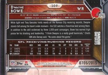 2015 Topps - Gold #109 Dwayne Bowe Back
