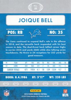 2015 Donruss #51 Joique Bell Back
