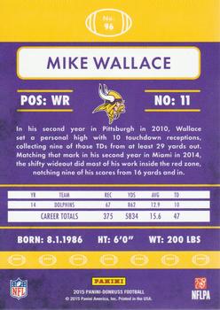 2015 Donruss #96 Mike Wallace Back
