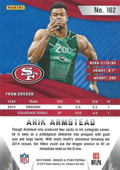 2015 Panini Rookies & Stars #162 Arik Armstead Back