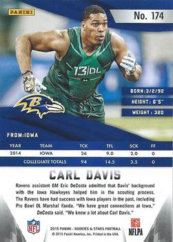 2015 Panini Rookies & Stars #174 Carl Davis Back