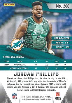 2015 Panini Rookies & Stars #200 Jordan Phillips Back