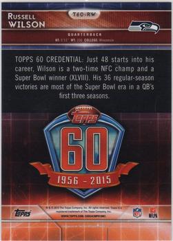2015 Topps - 60th Anniversary Blue #T60-RW Russell Wilson Back