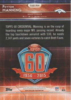 2015 Topps - 60th Anniversary Blue #T60-PM Peyton Manning Back