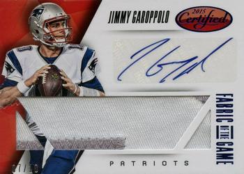 2015 Panini Certified - Fabric of the Game Signatures Prime #FOTG-JG Jimmy Garoppolo Front