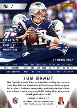 2015 Panini Rookies & Stars - Blue #7 Tom Brady Back