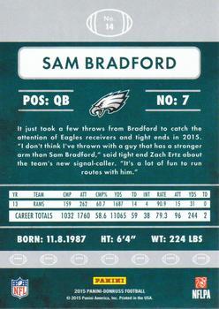 2015 Donruss - Stat Line Career Green #14 Sam Bradford Back