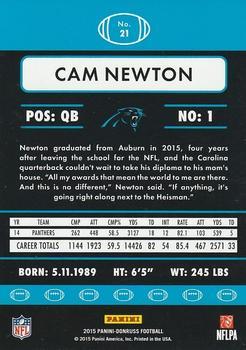 2015 Donruss - Stat Line Career Green #21 Cam Newton Back