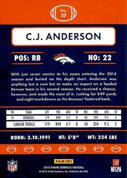 2015 Donruss - Stat Line Career Green #37 C.J. Anderson Back