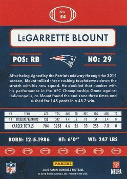 2015 Donruss - Stat Line Career Green #54 LeGarrette Blount Back