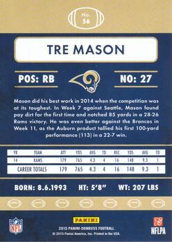2015 Donruss - Stat Line Career Green #56 Tre Mason Back