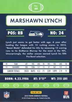2015 Donruss - Stat Line Career Green #60 Marshawn Lynch Back