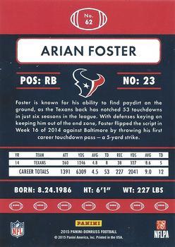 2015 Donruss - Stat Line Career Green #62 Arian Foster Back