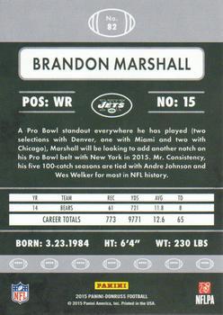 2015 Donruss - Stat Line Career Green #82 Brandon Marshall Back
