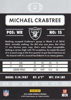 2015 Donruss - Stat Line Career Green #87 Michael Crabtree Back