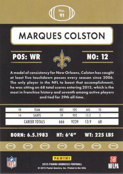 2015 Donruss - Stat Line Career Green #91 Marques Colston Back