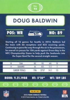 2015 Donruss - Stat Line Career Green #92 Doug Baldwin Back