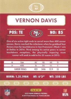2015 Donruss - Stat Line Career Green #97 Vernon Davis Back