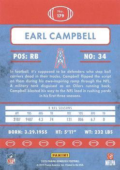 2015 Donruss - Stat Line Career Green #179 Earl Campbell Back
